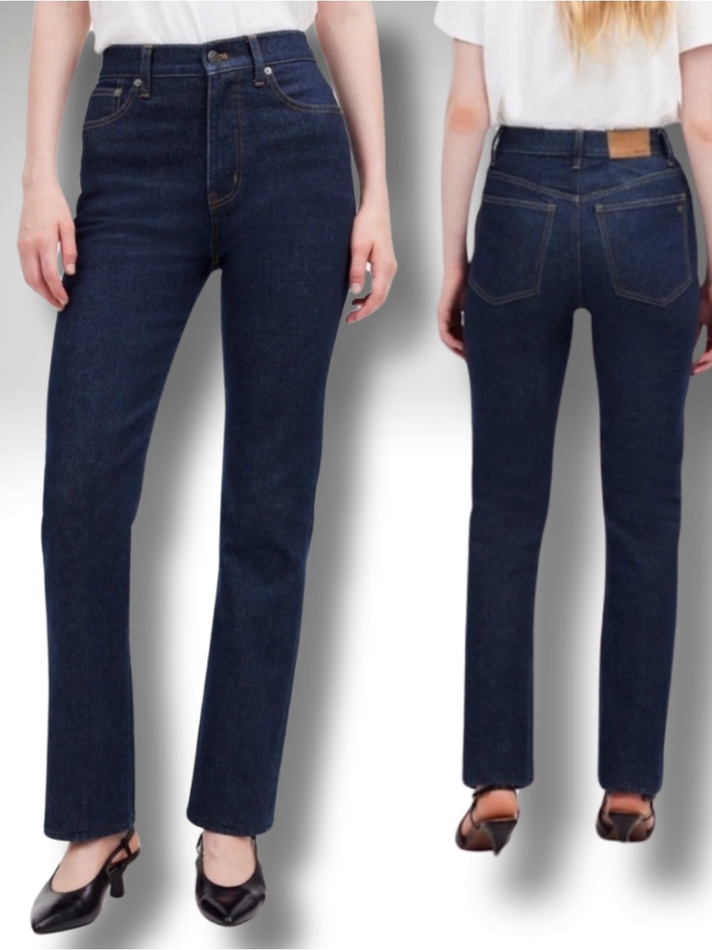 Madewell The ’90s Straight Jeans Dark Norman Wash High Rise Straight Leg 24